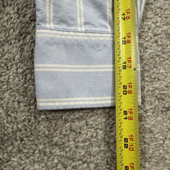 AYR Button Down Shirt Mens M Blue Stripe Oxford Cotton Oversized Pocket Casual - Picture 11 of 11